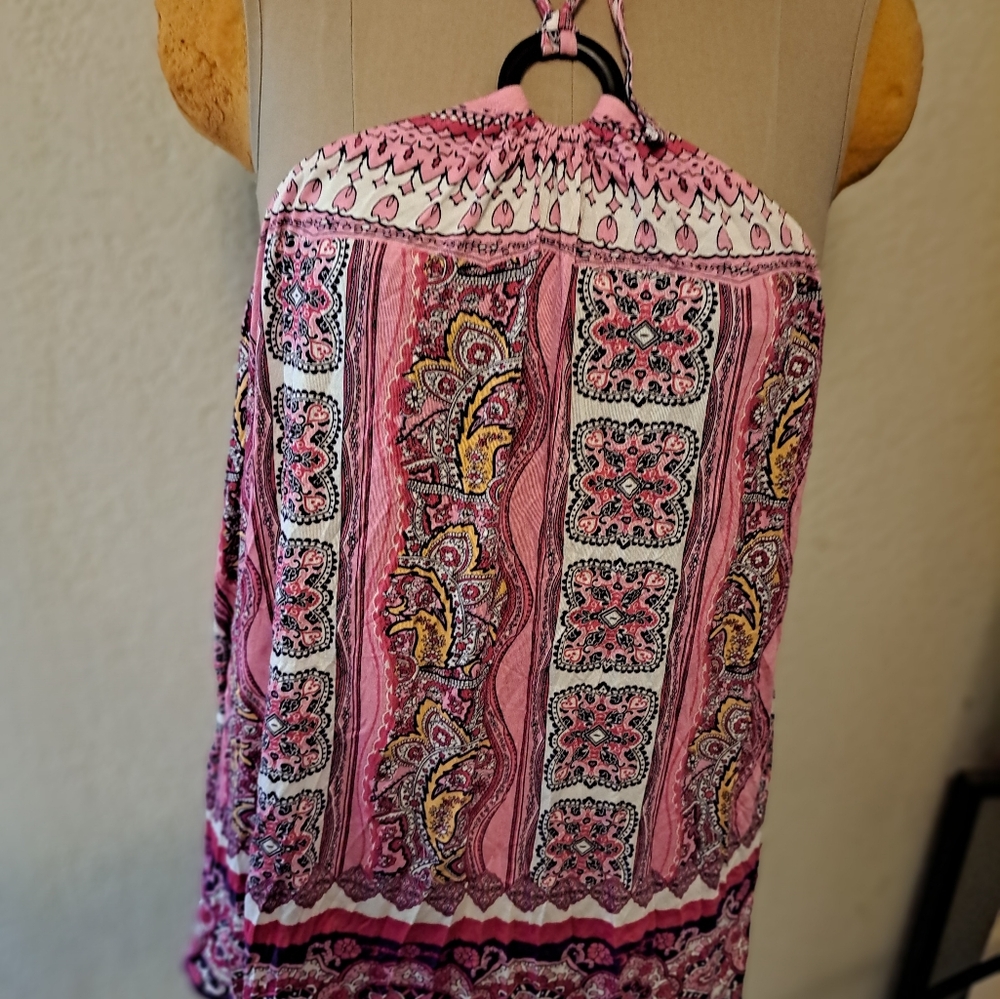 NEW 22/24 Lane Bryant Paisley Halter Top Rayon Spandex Lightweight